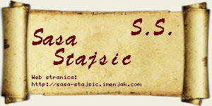 Saša Stajšić vizit kartica